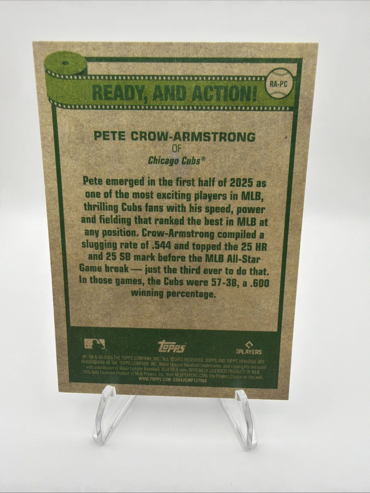 2025 Topps Black & White Pete Crow-Armstrong #7 Film Strip Parallel Cubs