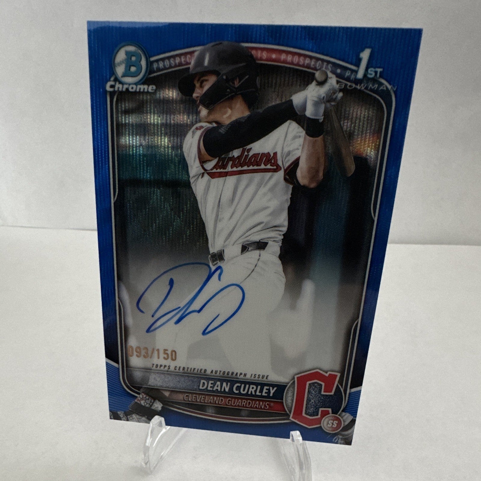 2025 Bowman Chrome Dean Curley Blue Refractor Auto /150 1st Bowman #93/150