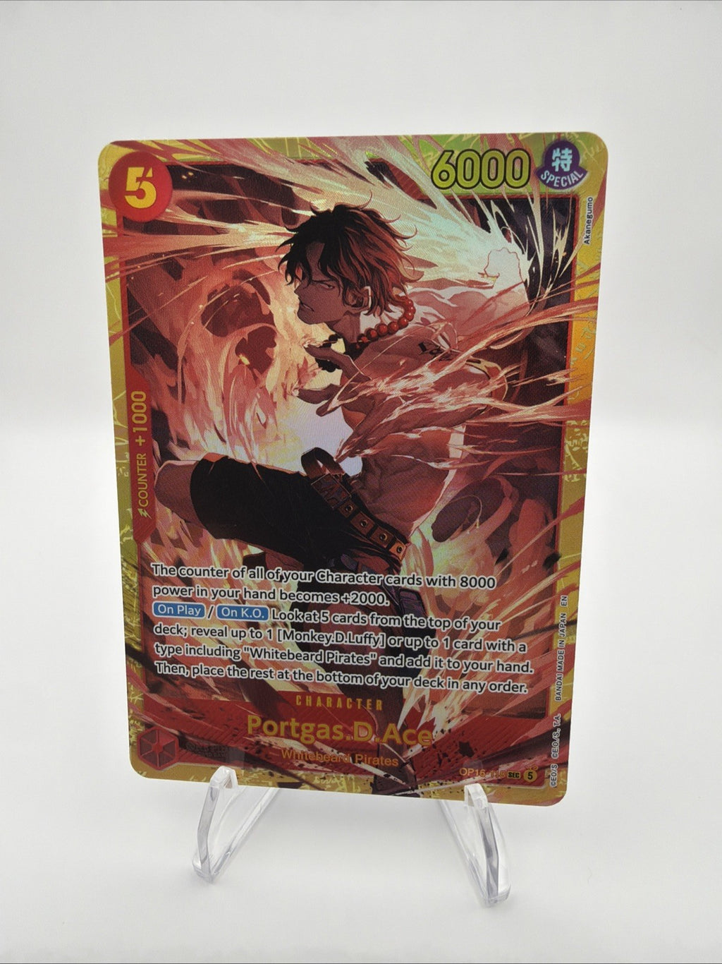 Portgas D Ace OP16-118 Alternate Art SEC One Piece The Time of Battle English NM