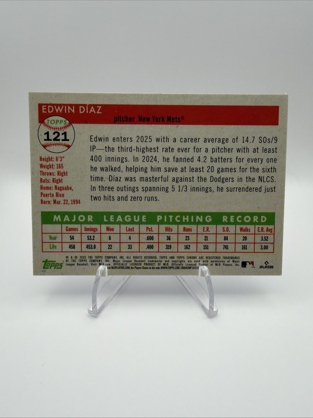 2025 Topps Chrome Platinum Anniversary - Edwin Diaz #121 Vibrations Refractor...