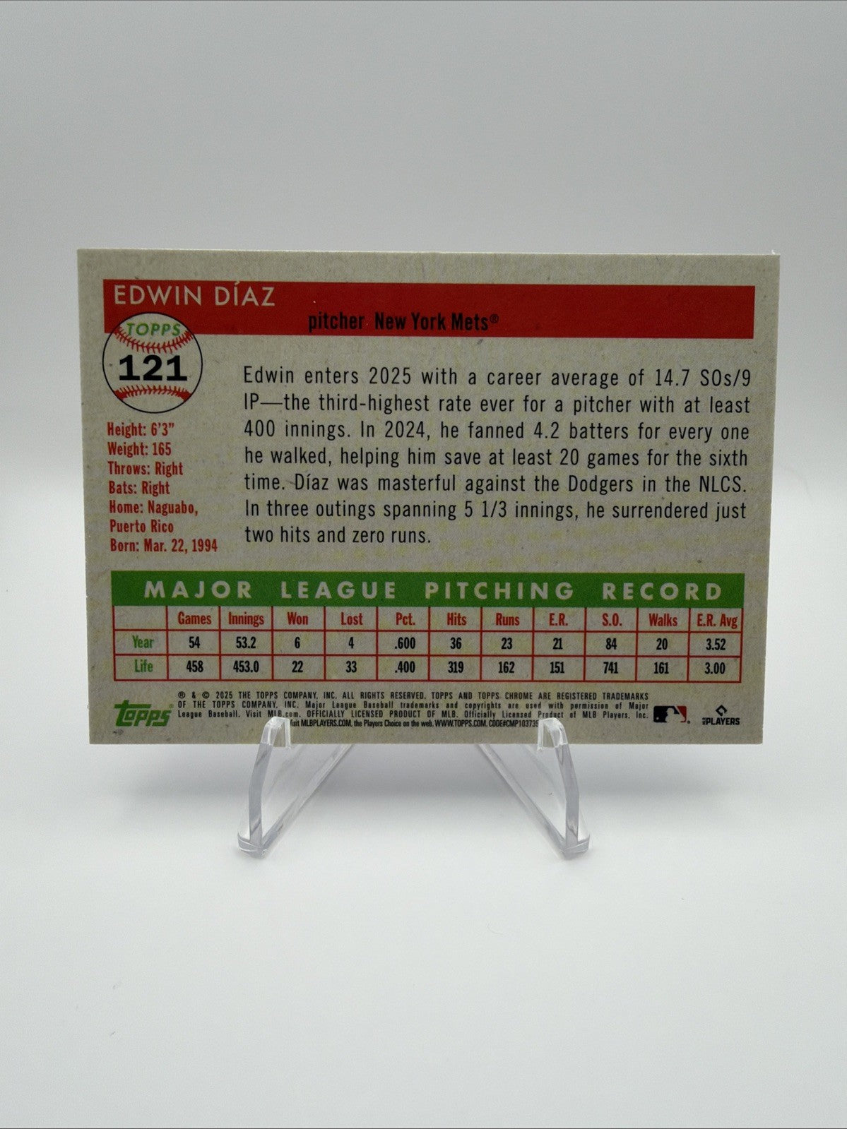 2025 Topps Chrome Platinum Anniversary - Edwin Diaz #121 Vibrations Refractor...