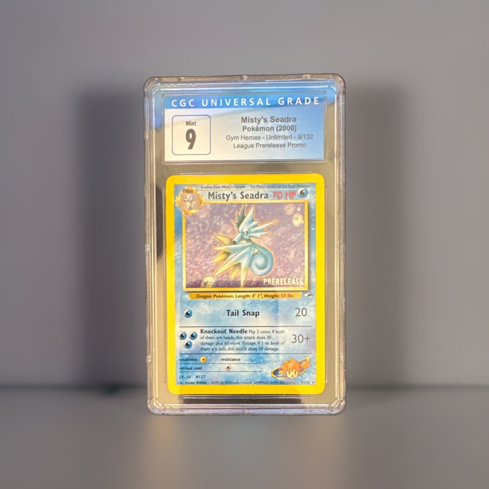 CGC 9 Misty's Seadra Prerelease Promo 009/132 Wotc Promo Holo 2000 EN