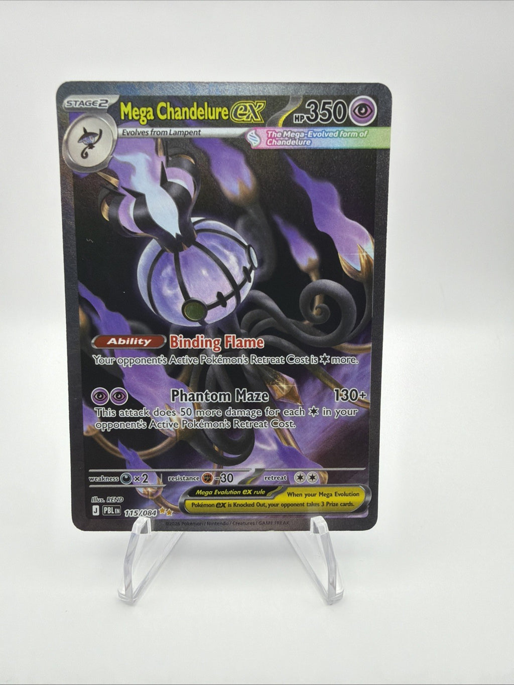 Mega Chandelure ex 115/084 Me05: Pitch Black Holo