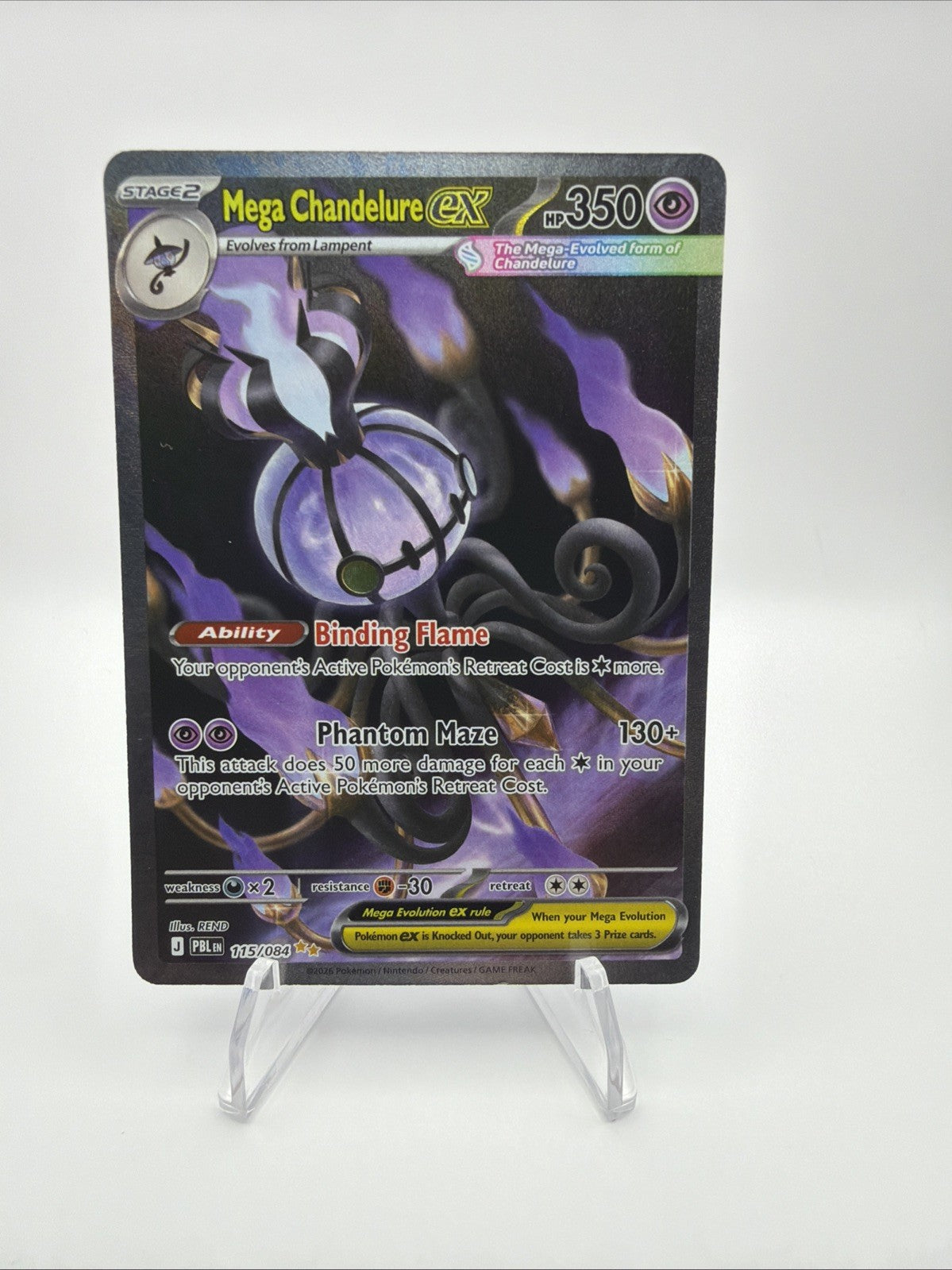 Mega Chandelure ex 115/084 Me05: Pitch Black Holo