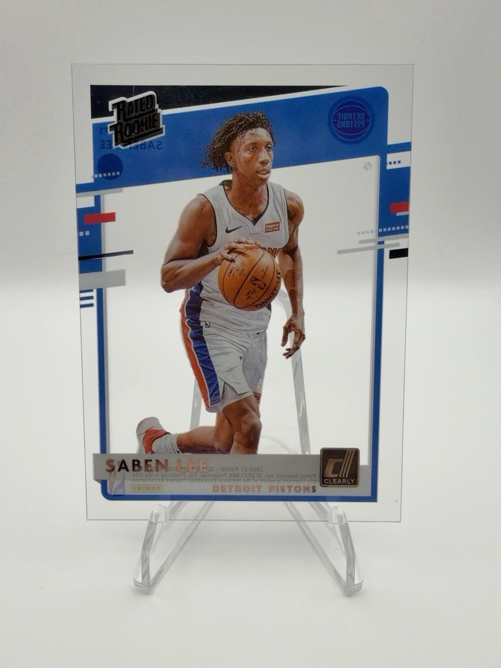 2020-21 Clearly Donruss Saben Lee Rated Rookie #73 Pistons RC Acetate