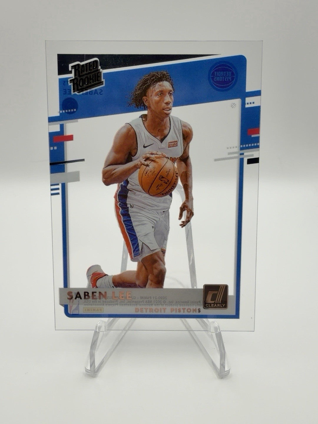 2020-21 Clearly Donruss Saben Lee Rated Rookie #73 Pistons RC Acetate
