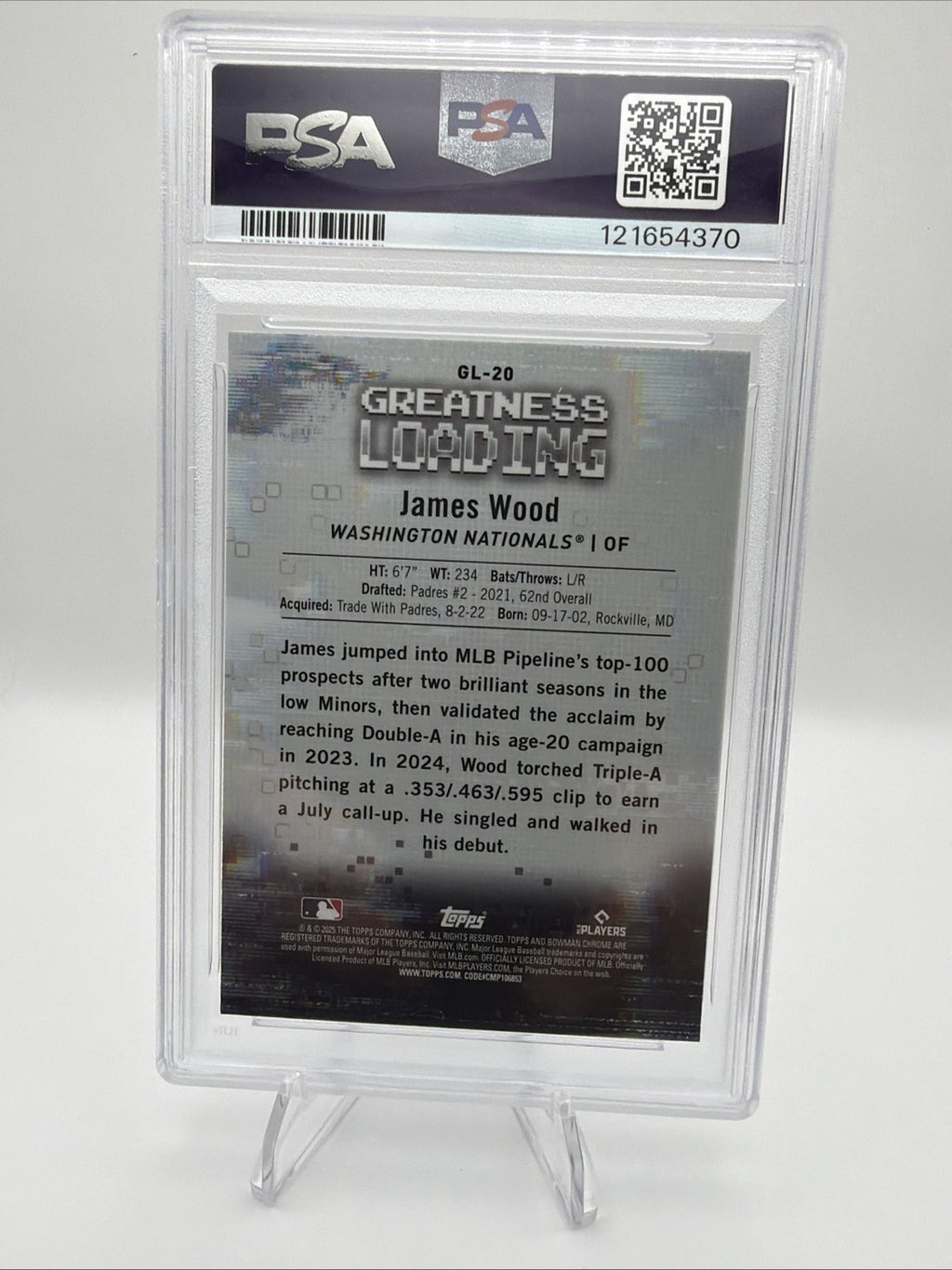 2025 Bowman - Greatness Loading James Wood #GL-20 (RC)