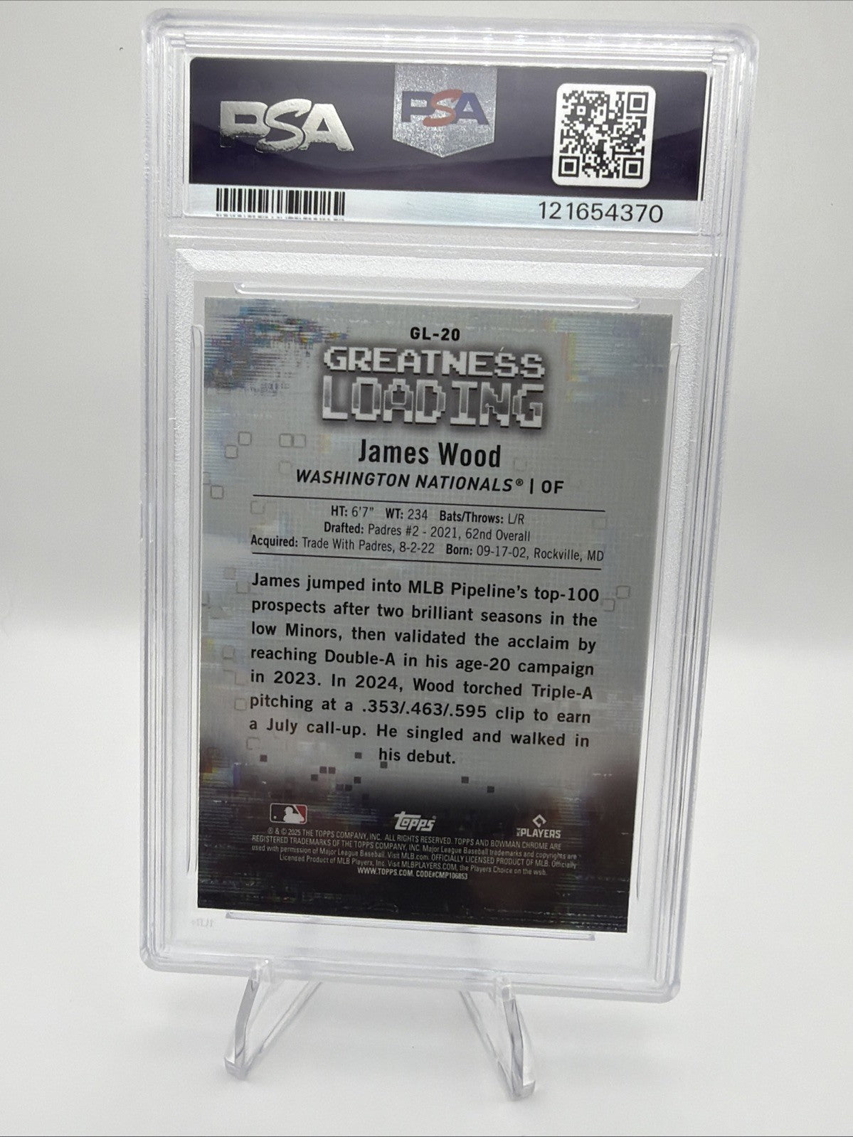 2025 Bowman - Greatness Loading James Wood #GL-20 (RC)
