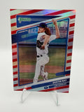 2021 Donruss Dustin May #158 Independence Day /2021 Dodgers Parallel