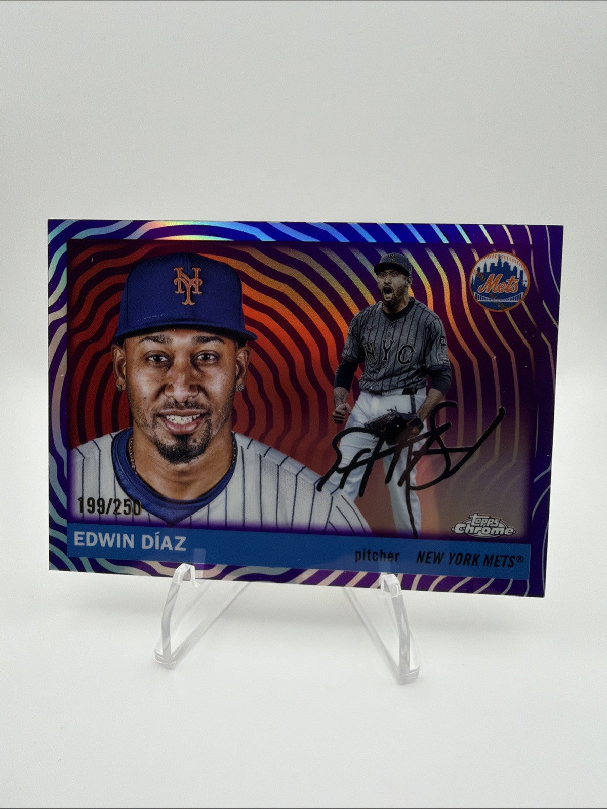 2025 Topps Chrome Platinum Anniversary - Edwin Diaz #121 Vibrations Refractor...