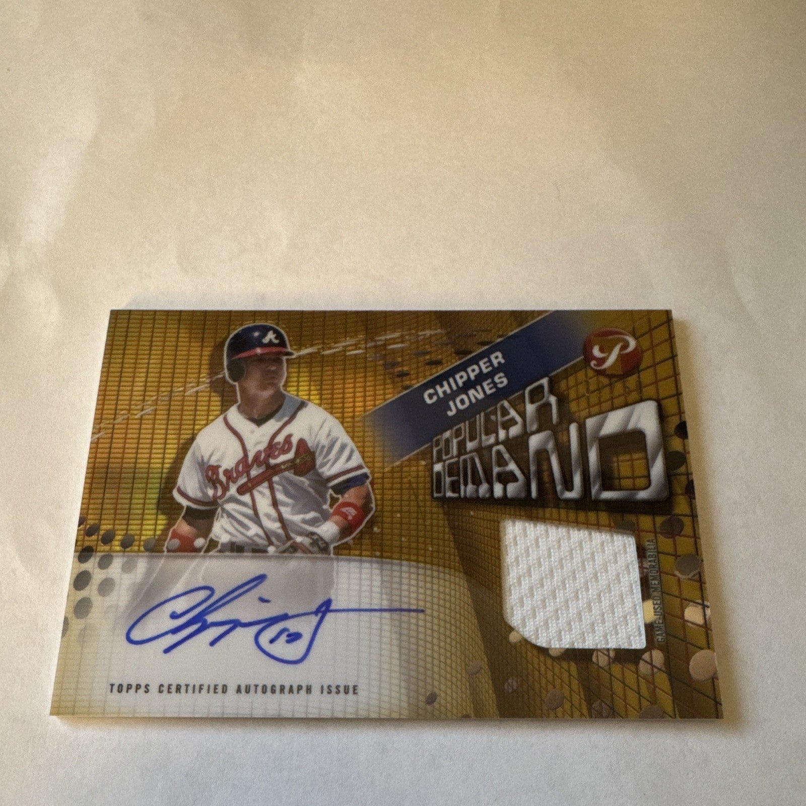 2025 Topps Tribute Chipper Jones Popular Demand Auto Relic Gold /50 Braves HOF