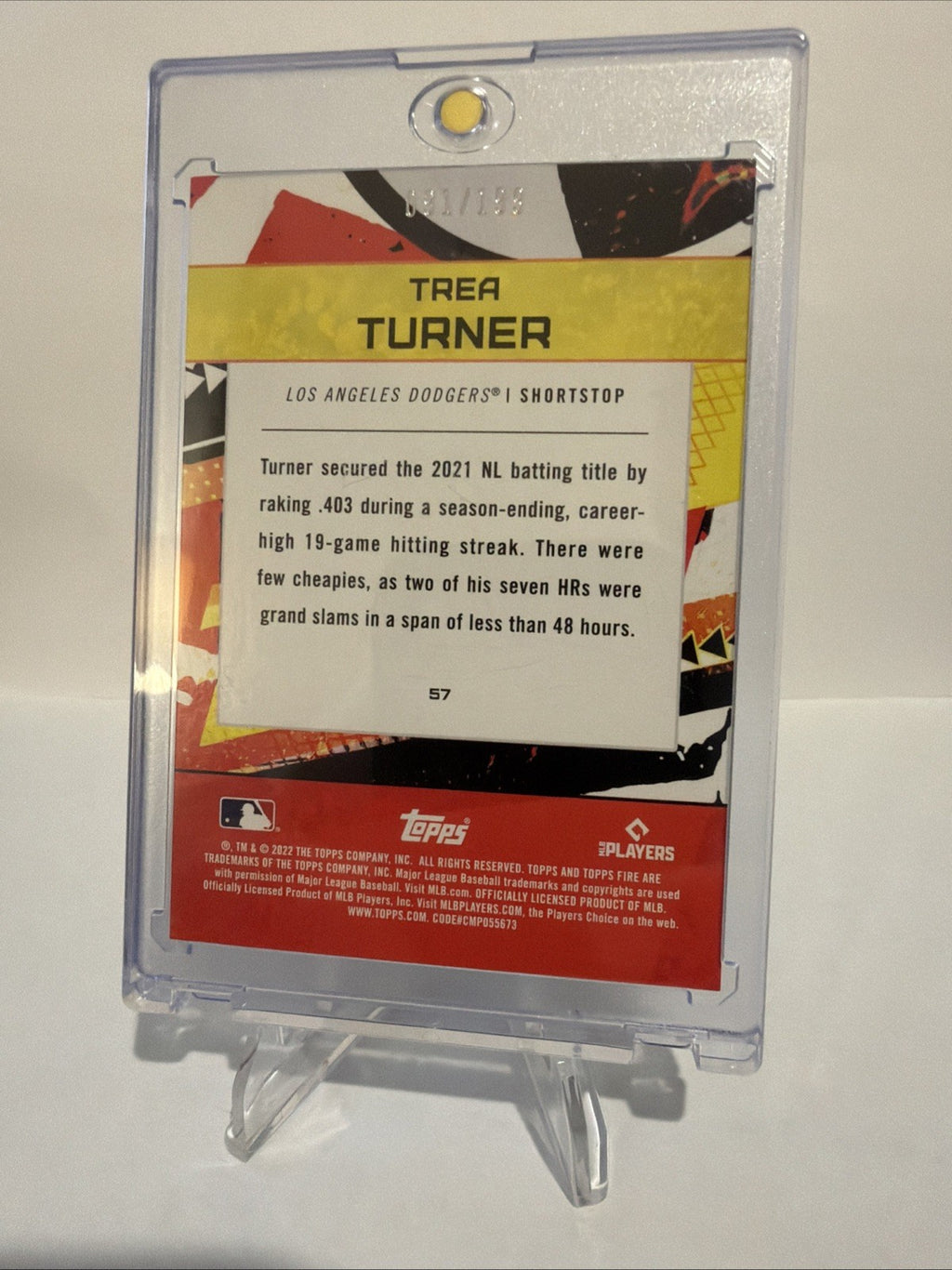 2022 Topps Fire - Trea Turner #57 Green /199