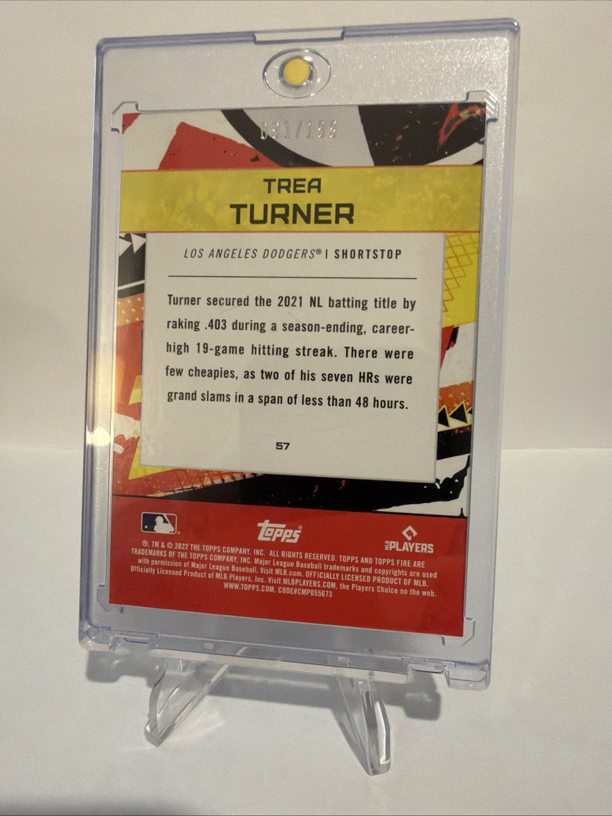 2022 Topps Fire - Trea Turner #57 Green /199