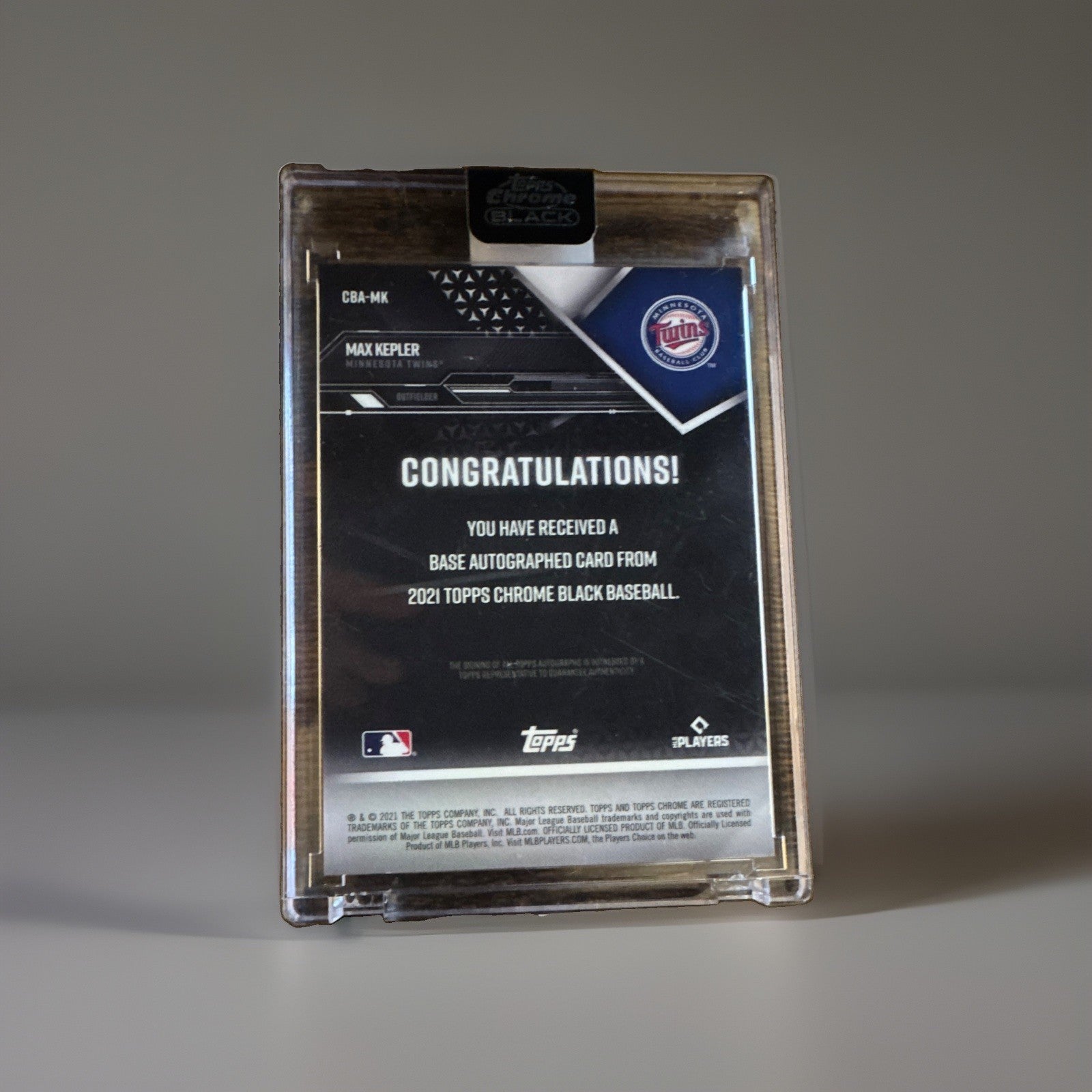 2021 Topps Chrome Black Max Kepler On Card Auto CBA-MK Encased Autograph Twins
