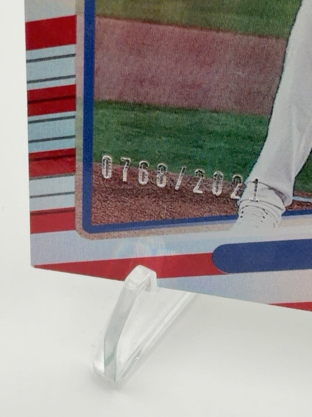 2021 Donruss Dustin May #158 Independence Day /2021 Dodgers Parallel
