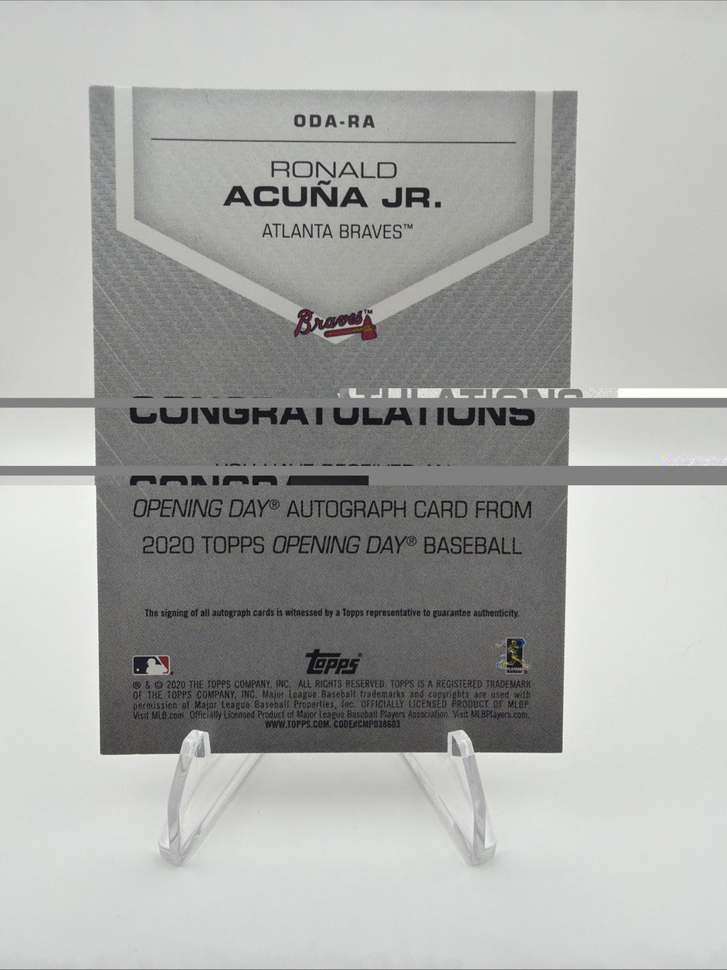 2020 Topps Opening Day - Opening Day Autographs Ronald Acuña Jr. #ODA-RA (AU)