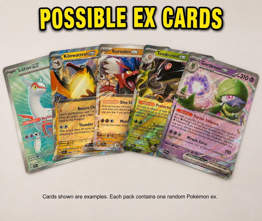 Pokemon 20 Card Mystery Lot 1 ex 2 Reverse Holo Bonus Card No Duplicates Random