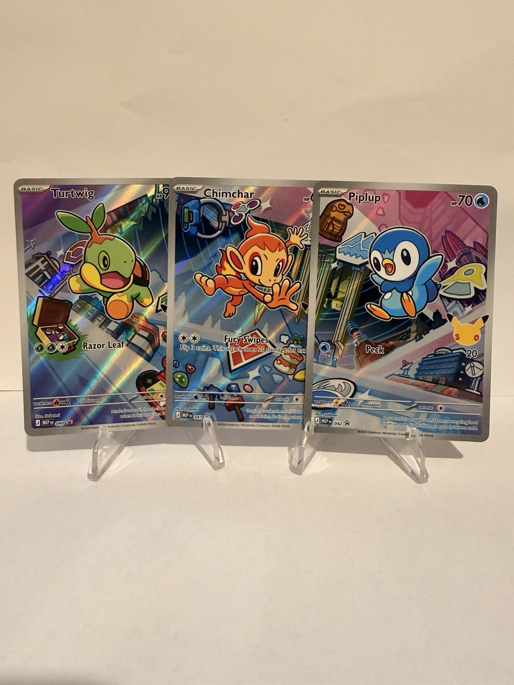 First Partner Series 1 Sinnoh Set (Turtwig, Chimchar, Piplup) - NM Pokémon TCG