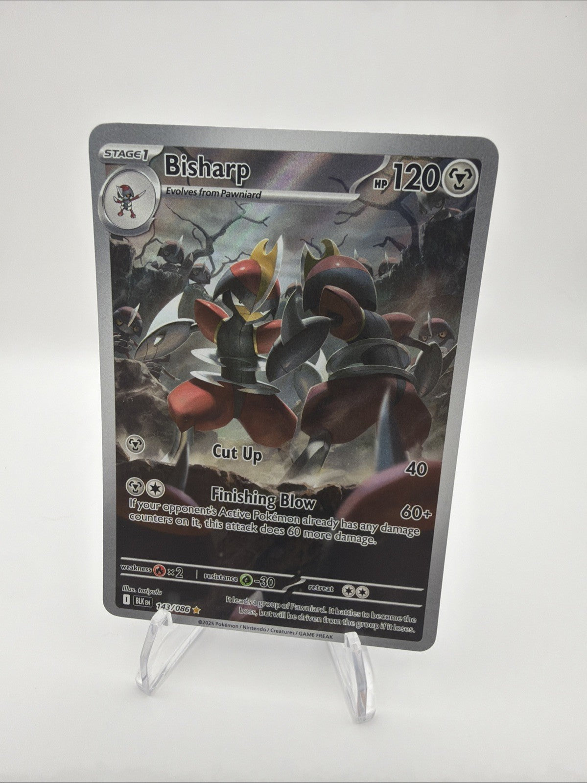 Pokemon Bisharp 143/086 Illustration Rare Black Bolt IR Holo 2025