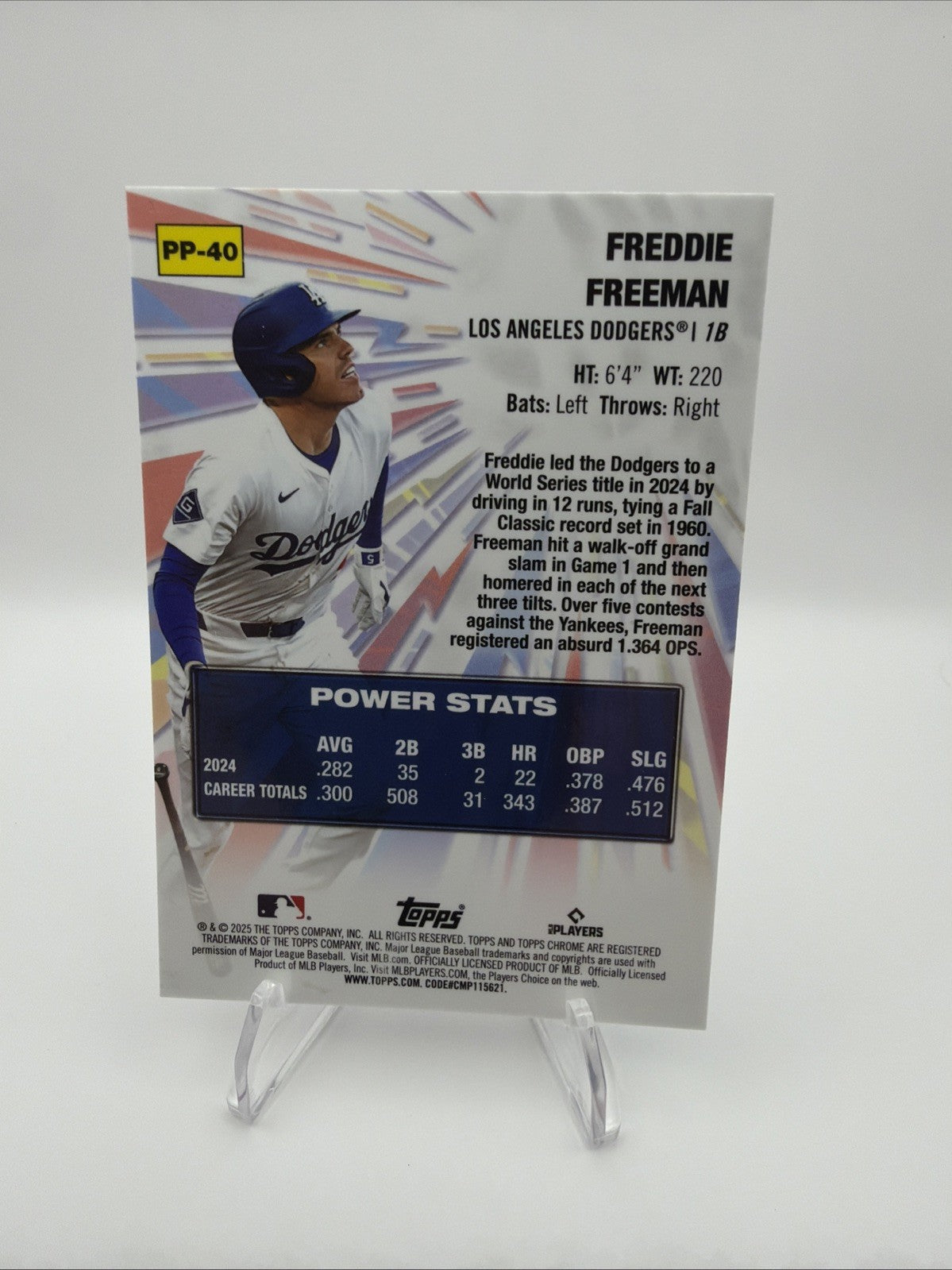 2025 Topps Chrome Update Series - Power Players Freddie Freeman #PP-40