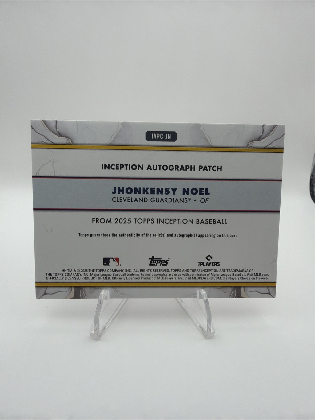 2025 Topps Inception Jhonkensy Noel RC Red Auto Patch /99 IAPC-JN