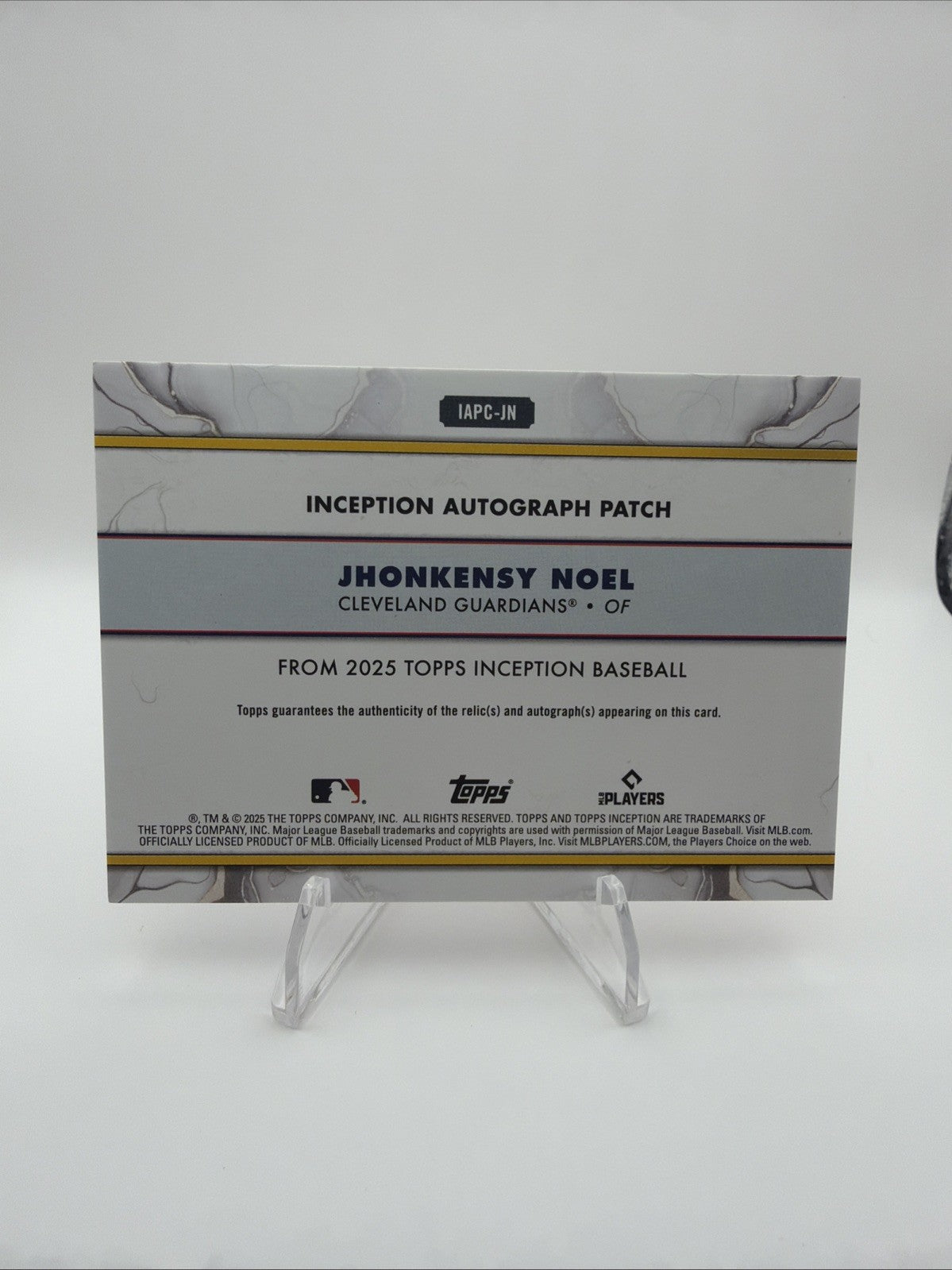2025 Topps Inception Jhonkensy Noel RC Red Auto Patch /99 IAPC-JN