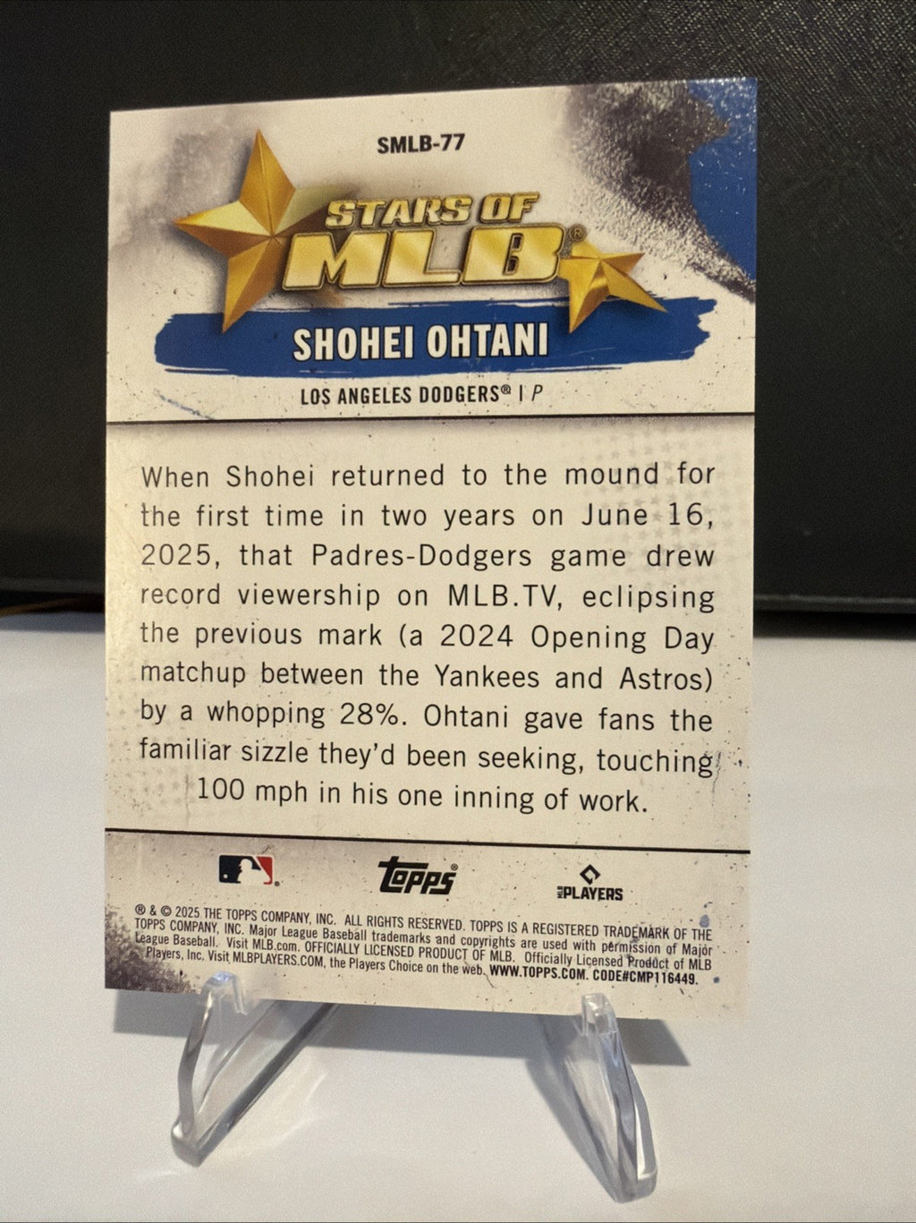 2025 Topps Update Shohei Ohtani Stars of MLB Foil Parallel SMLB-77 Dodgers