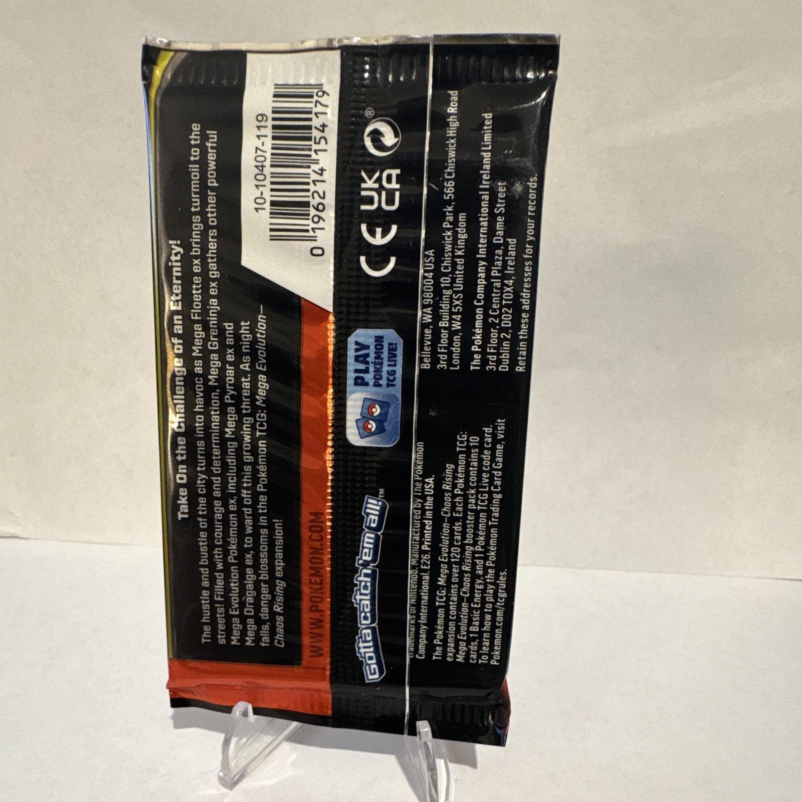 Pokemon Mega Evolution Chaos Rising Booster Pack Factory Sealed 10 Cards