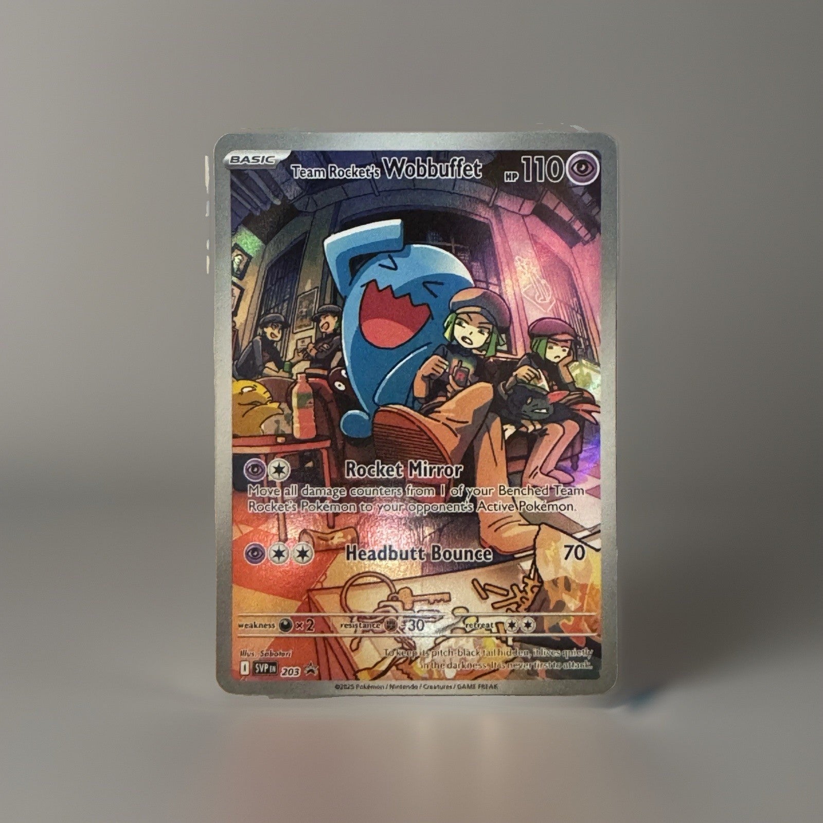 Pokemon Team Rocket's Wobbuffet 203 Sv: Scarlet & Violet Promo Holo HP 110
