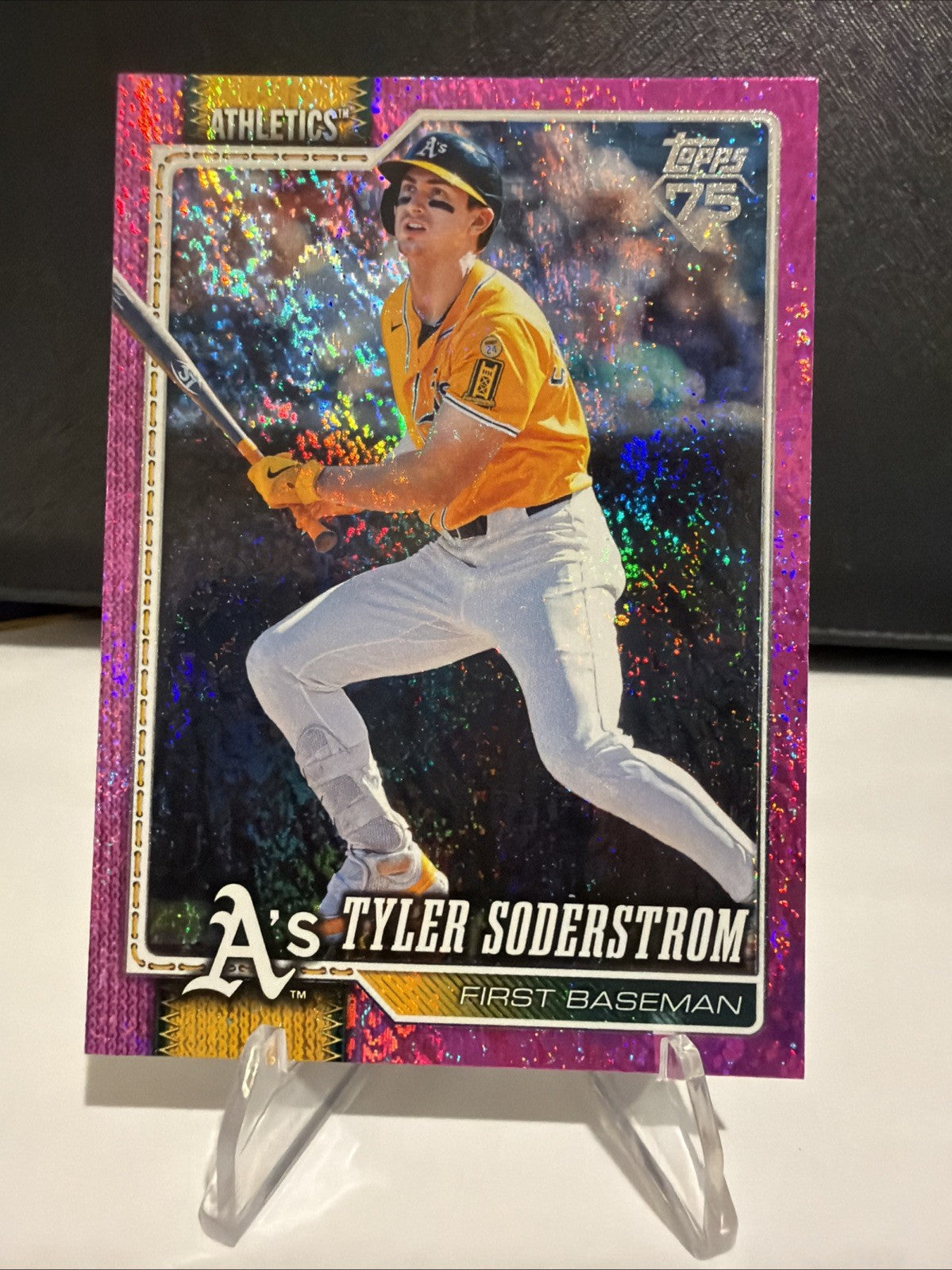 2025 Topps 75 Tyler Soderstrom Pink Sparkle Refractor Athletics