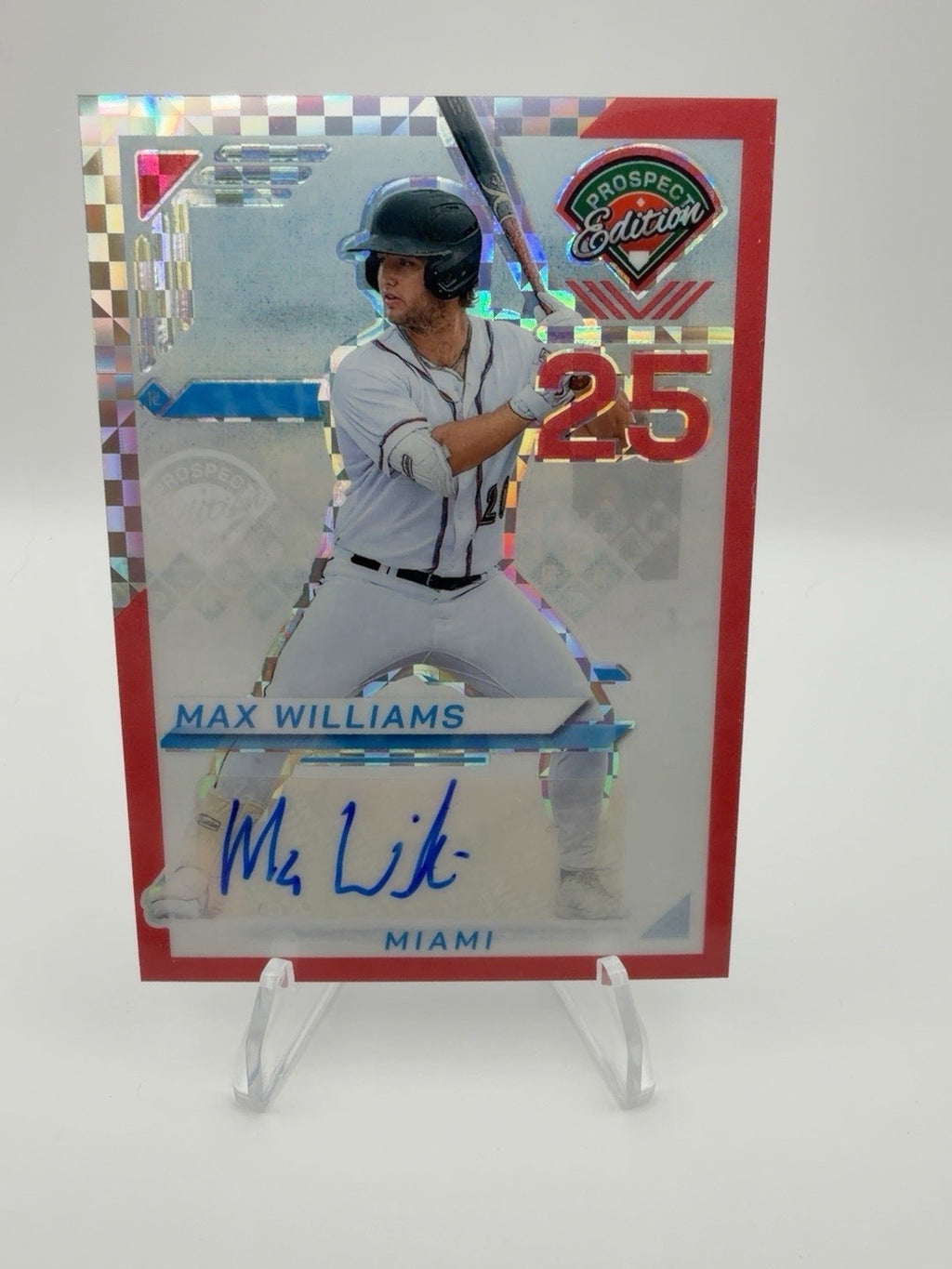 2025 Panini Prospect Edition Max Williams Auto Red Power /99 #17 Miami
