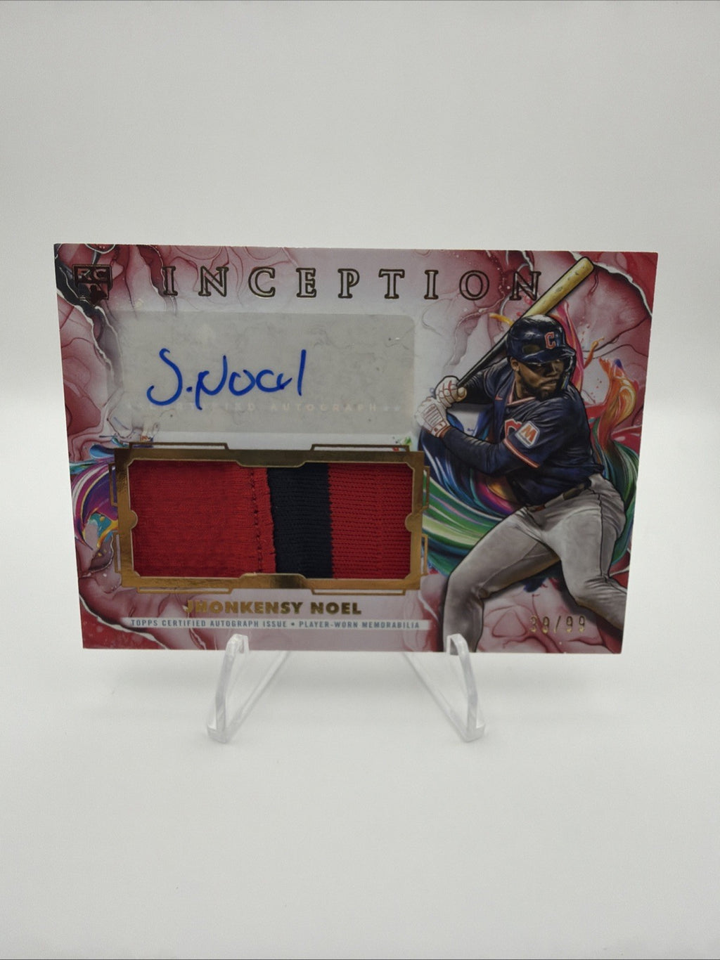 2025 Topps Inception Jhonkensy Noel RC Red Auto Patch /99 IAPC-JN