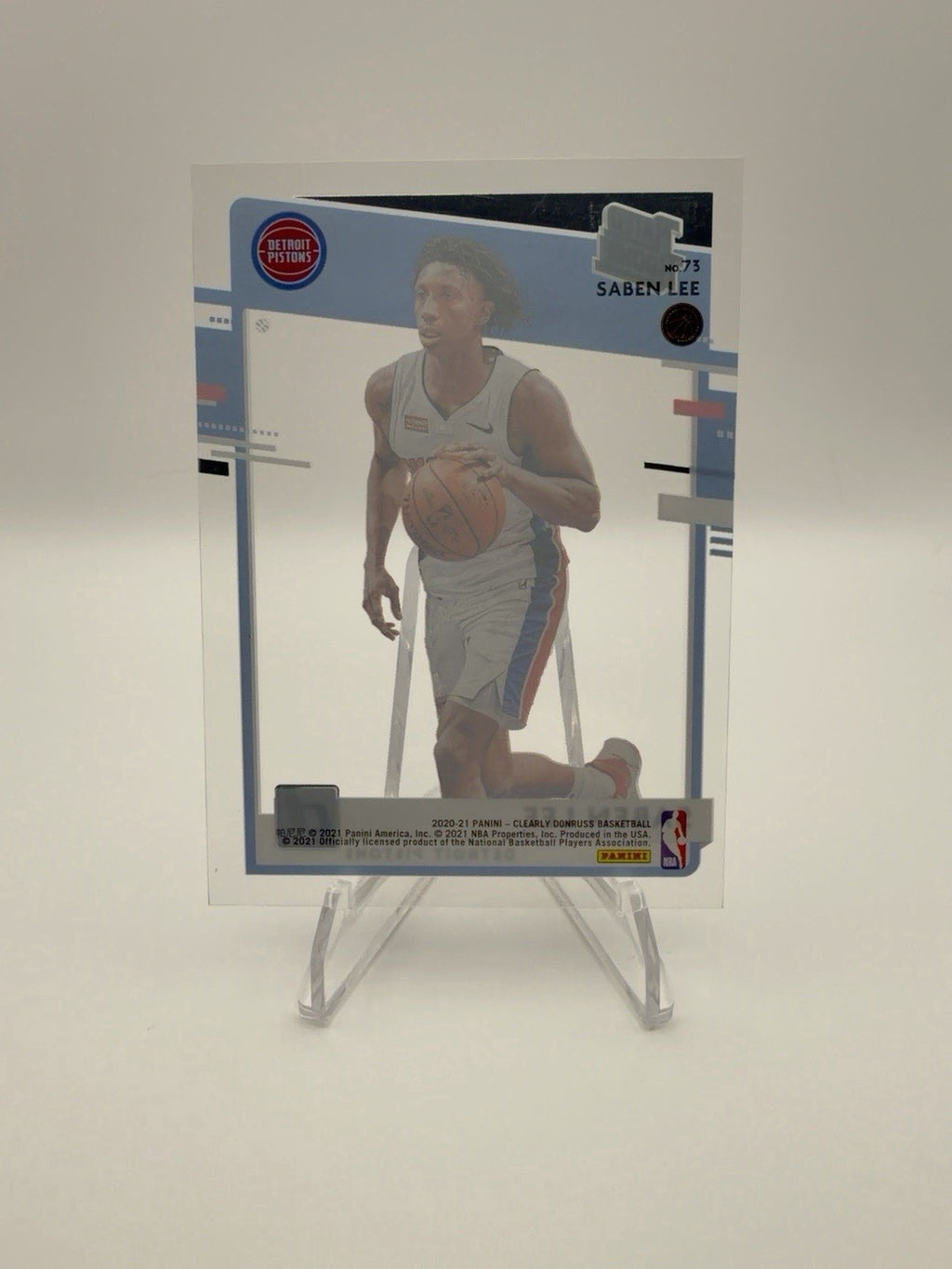 2020-21 Clearly Donruss Saben Lee Rated Rookie #73 Pistons RC Acetate