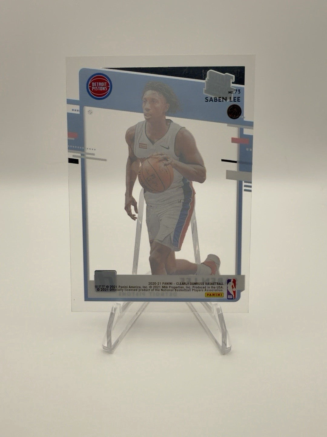 2020-21 Clearly Donruss Saben Lee Rated Rookie #73 Pistons RC Acetate