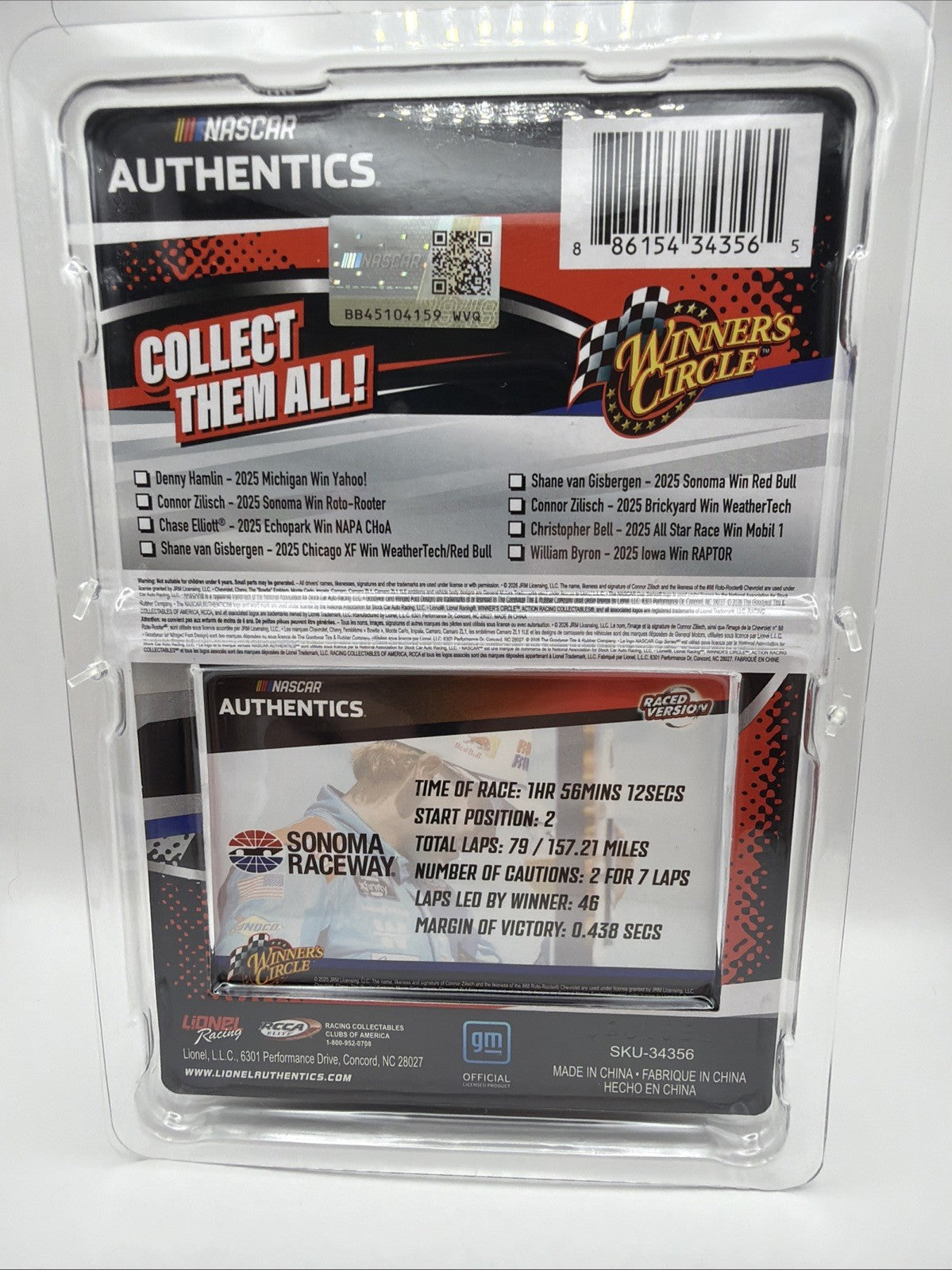 Connor Zilisch Roto-Rooter Sonoma Win NASCAR Winner’s Circle 1:64 2026 Wave 1