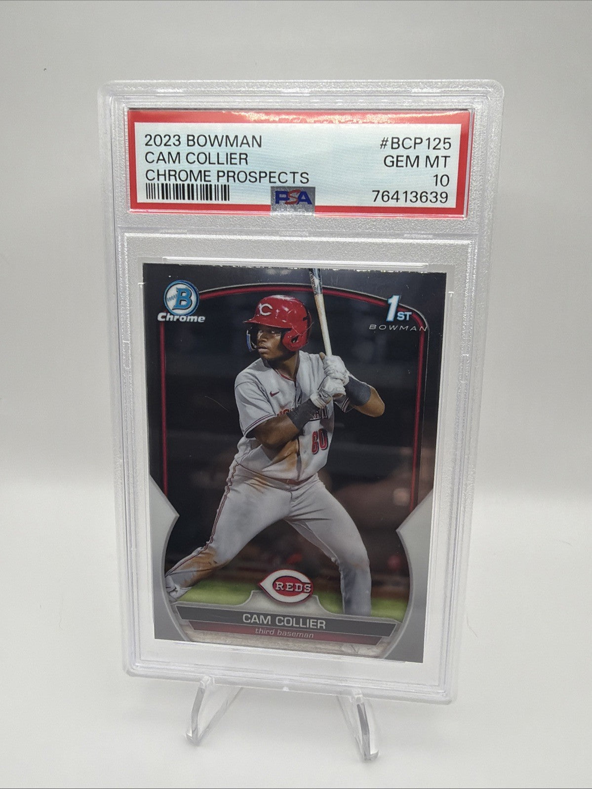 2023 Bowman Cam Collier 1st Bowman Chrome #BCP-125 PSA 10 GEM MINT Reds