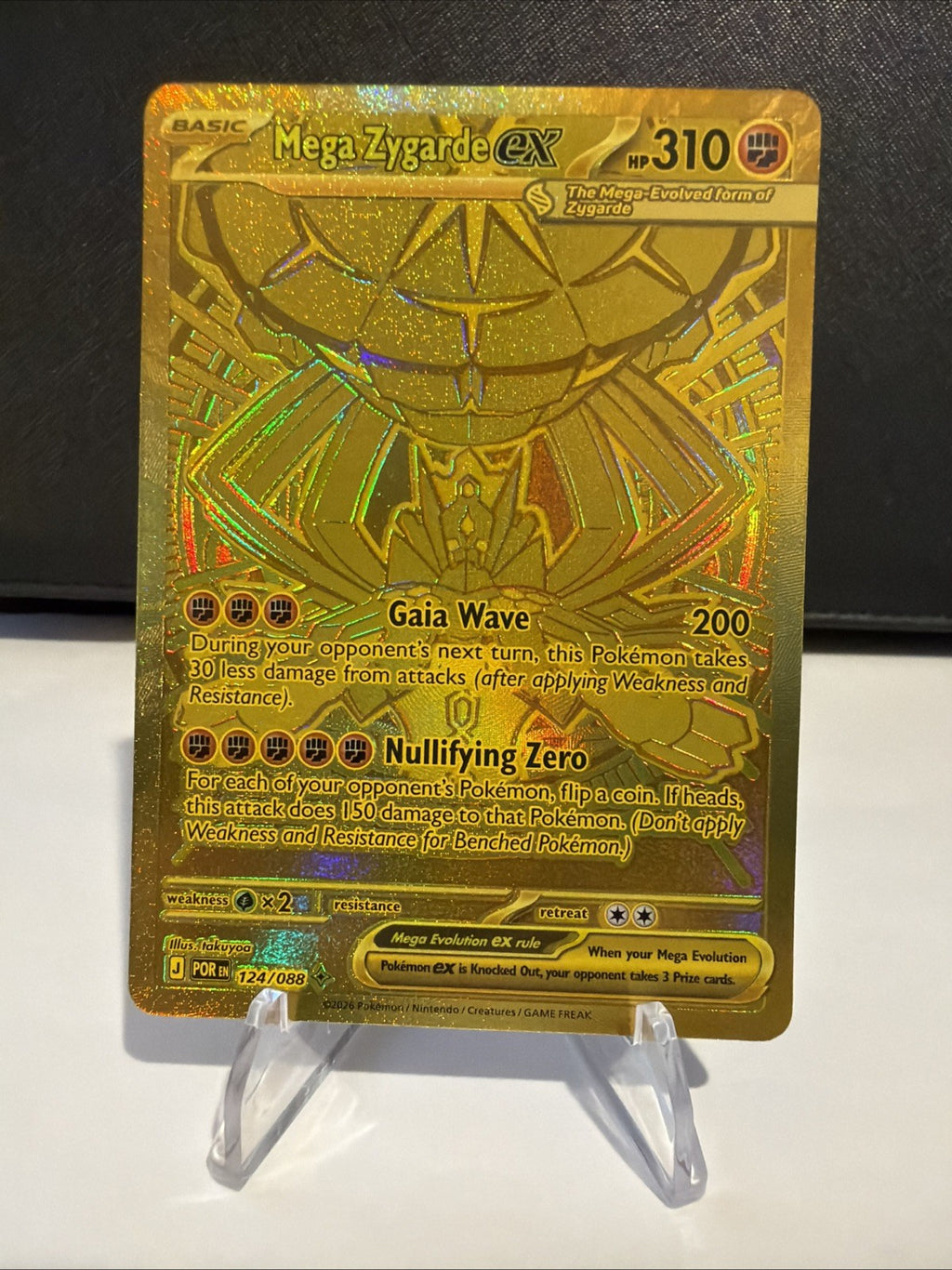 Pokémon TCG Mega Zygarde ex #124/088 – Hyper Rare Gold Perfect Order