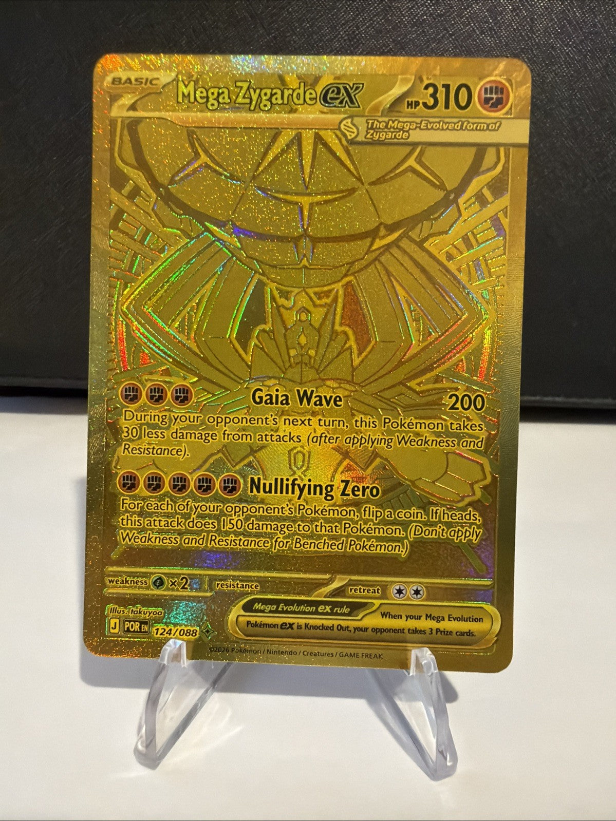 Pokémon TCG Mega Zygarde ex #124/088 – Hyper Rare Gold Perfect Order
