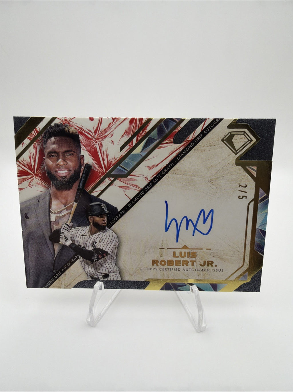 2025 Topps Diamond Icons - Diamond Drip Autographs Luis Robert #DDA-LRJ Red...