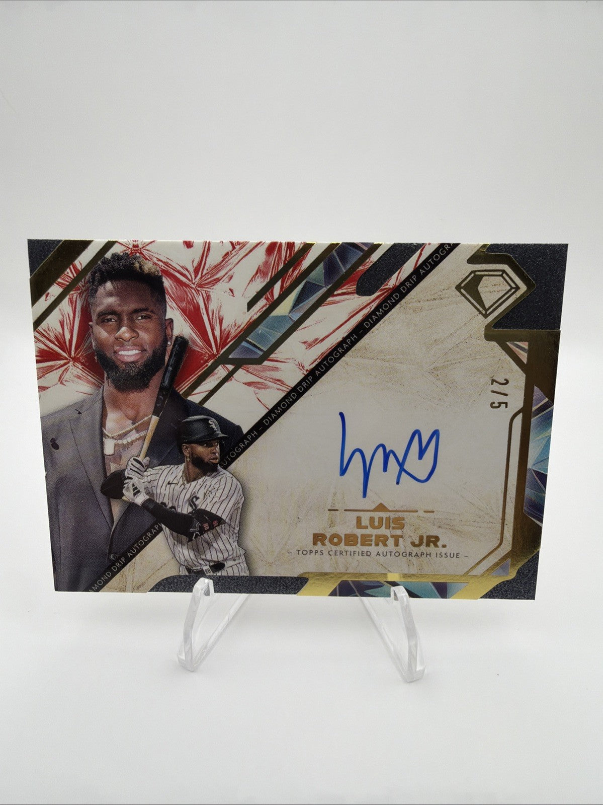 2025 Topps Diamond Icons - Diamond Drip Autographs Luis Robert #DDA-LRJ Red...