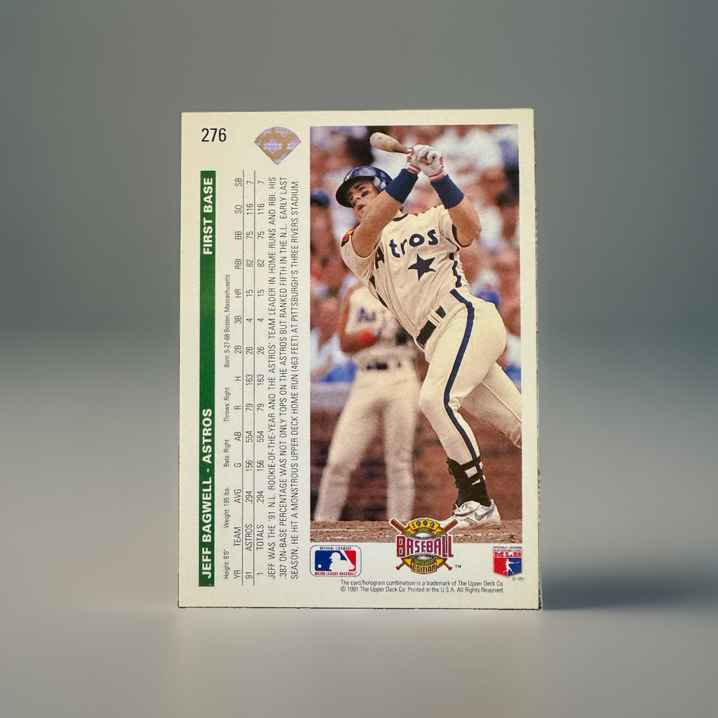 Jeff Bagwell 1992 Upper Deck #276 & Fleer #425 Lot of 2 Houston Astros HOF