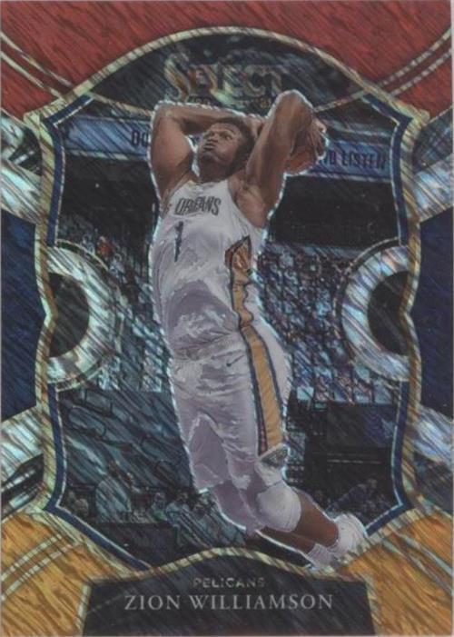 2020-21 Panini Select - Concourse Zion Williamson #1 Red White Orange Shimmer...