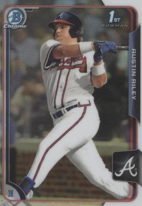 2015 Bowman Draft Austin Riley 1st Bowman Chrome Refractor PSA 9 Mint Braves #15