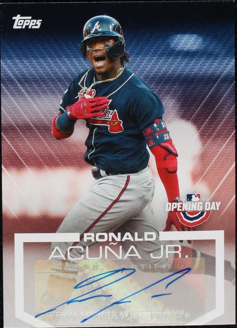2020 Topps Opening Day - Opening Day Autographs Ronald Acuña Jr. #ODA-RA (AU)