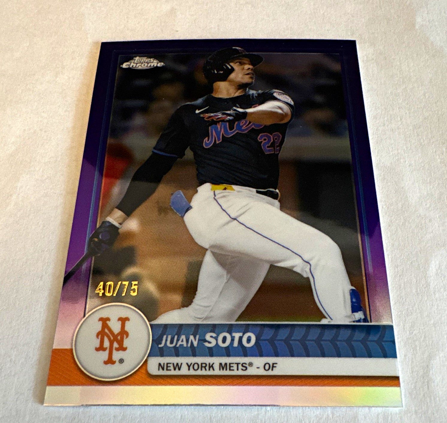 2026 Topps Chrome Juan Soto Purple Refractor #79 /75 New York Mets 40/75
