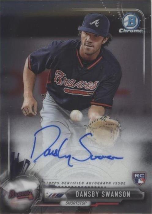Topps 2017 Bowman Chrome Rookie On Card Autograph Dansby Swanson RC Auto #CRA-DS