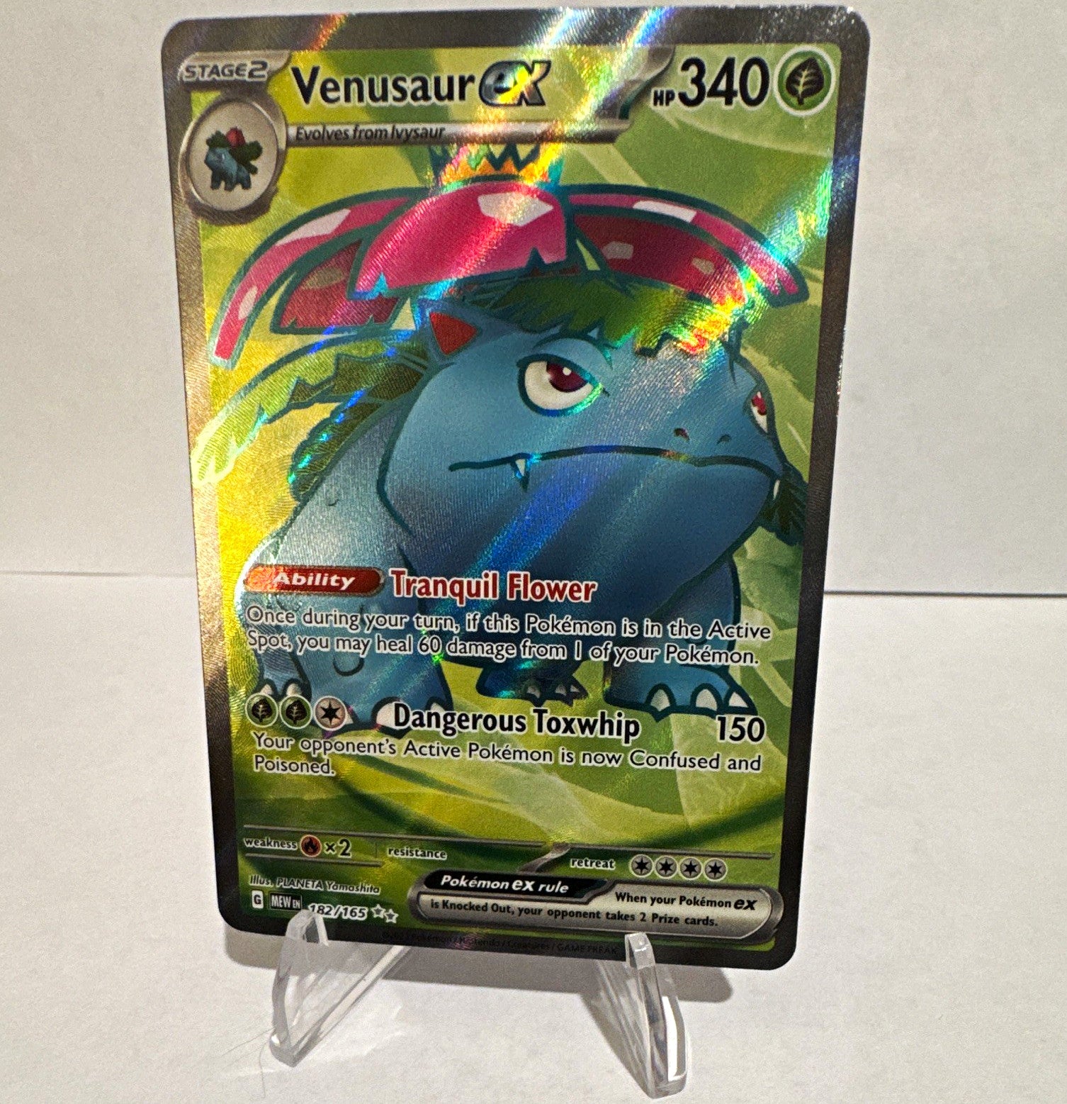 Pokemon Venusaur ex 182/165 Sv: Scarlet & Violet 151 Full Art Holo UR HP 340