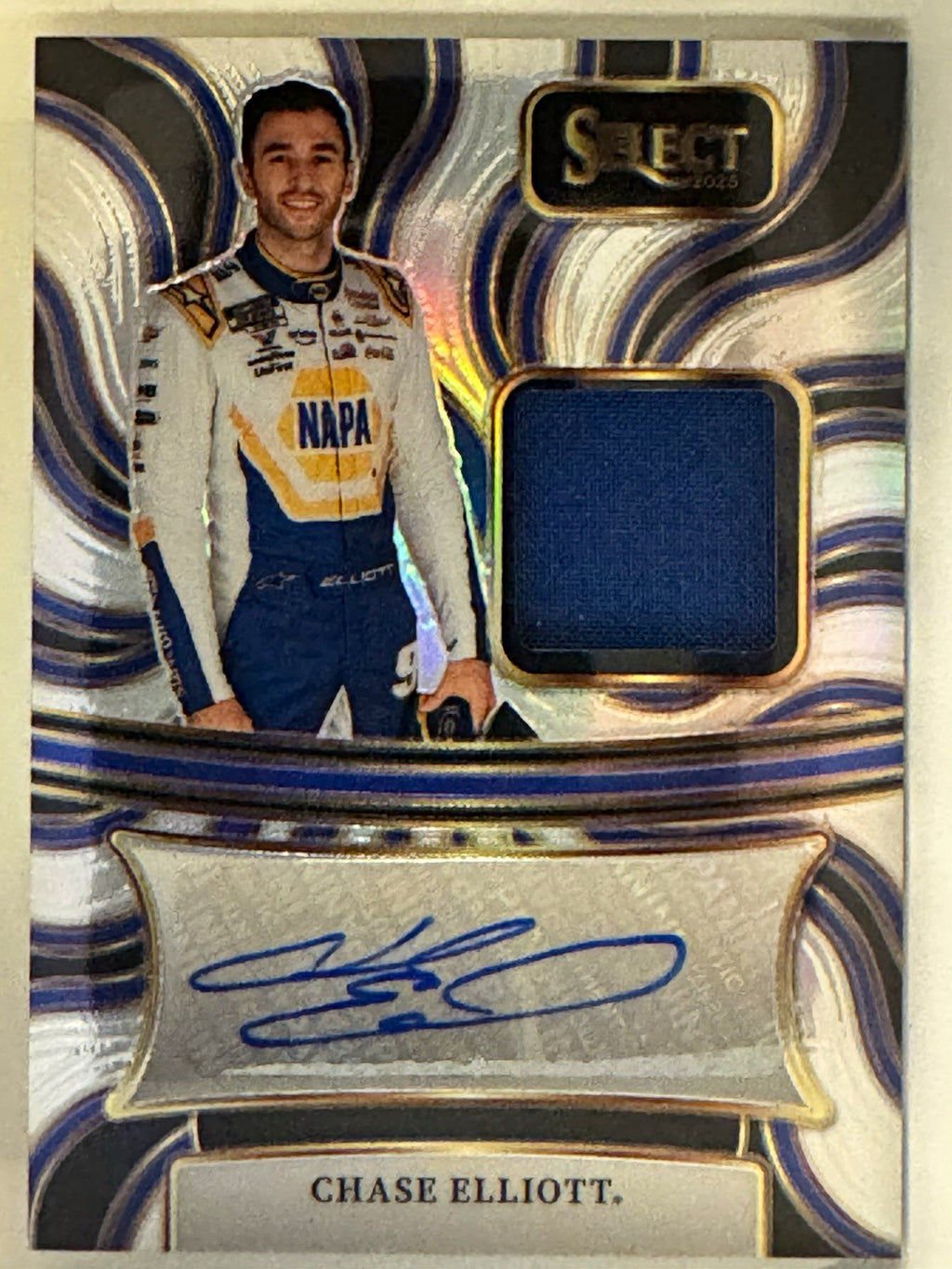 2025 Panini Select Chase Elliott Blue Prizm Auto Relic /25 #06/25 NASCAR