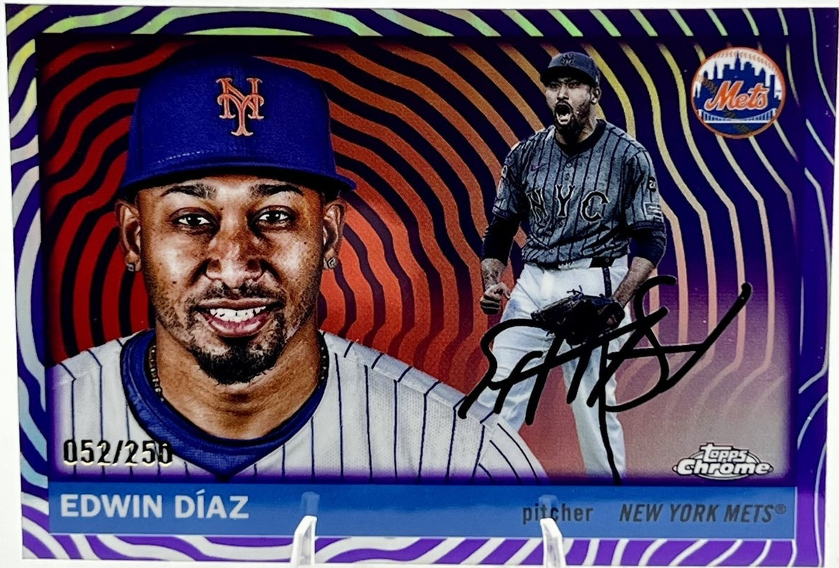 2025 Topps Chrome Platinum Anniversary - Edwin Diaz #121 Vibrations Refractor...