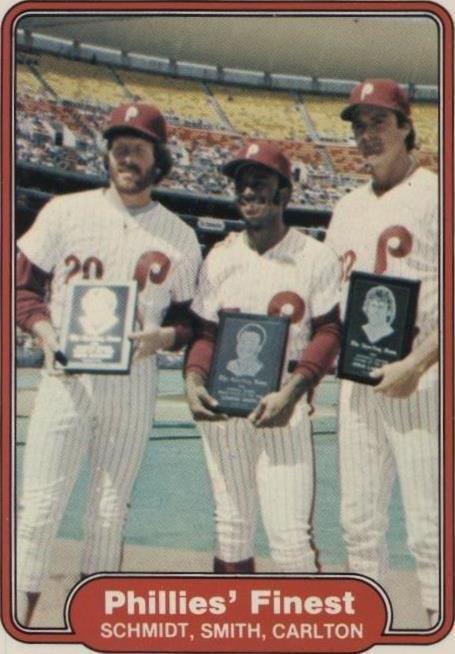 1982 Fleer Phillies' Finest #641 Mike Schmidt Steve Carlton Lonnie Smith